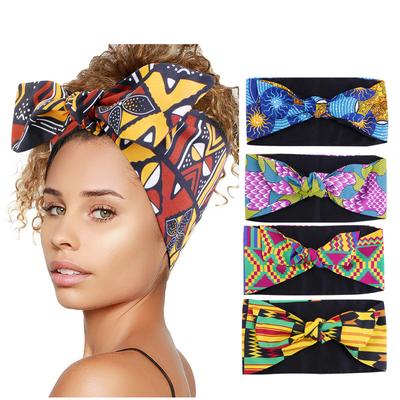New Women's African Print Headband Elastic Sports Yoga Hair Band For Braids Curly Girls Salon Makeup Headwrap Turban Headwear