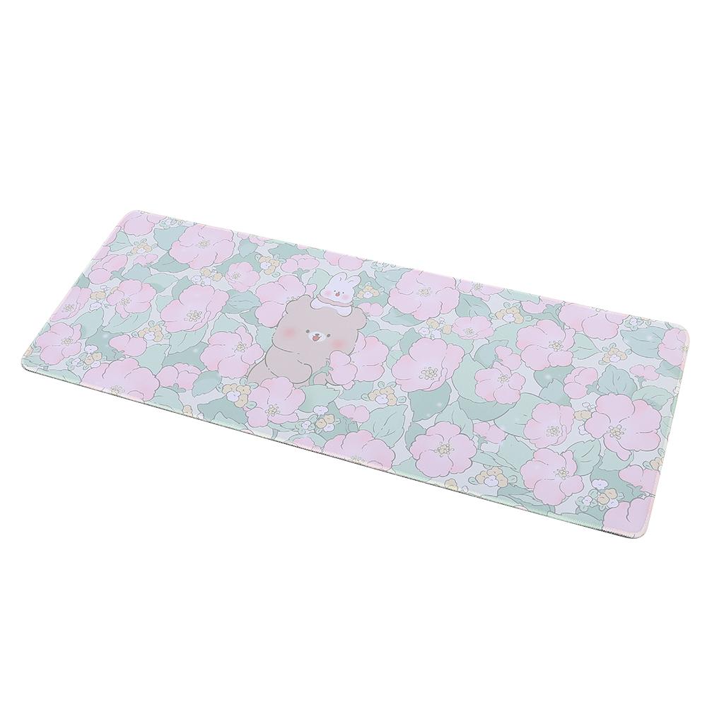 

Коврик для мыши с кроликом и медведем Morning Glory, настольный коврик 31,4 x 11,8 дюйма, игровой коврик для мыши, офисный