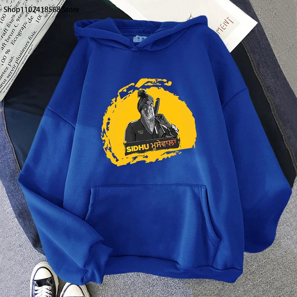Sidhu Moose Wala Sweatshirt Indian Rapper Hoodies Men Vintage Tops Oversize Sudadera Unisex O-Neck Long Sleeve Clothes