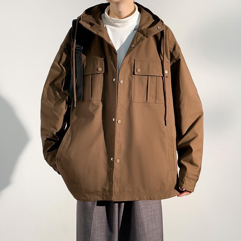 Work Jacket for Men's Spring and Autumn Men's Loose Jacket for New American Spring Casual Clothes