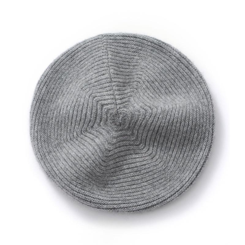 Women's Cashmere Knit Bucket Hat - Thick Autumn & Winter Wool Beret Wrap Cap