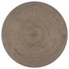 Carpet - vidaXL - Jute Round 90 Cm - Grey - Handmade - Natural Style