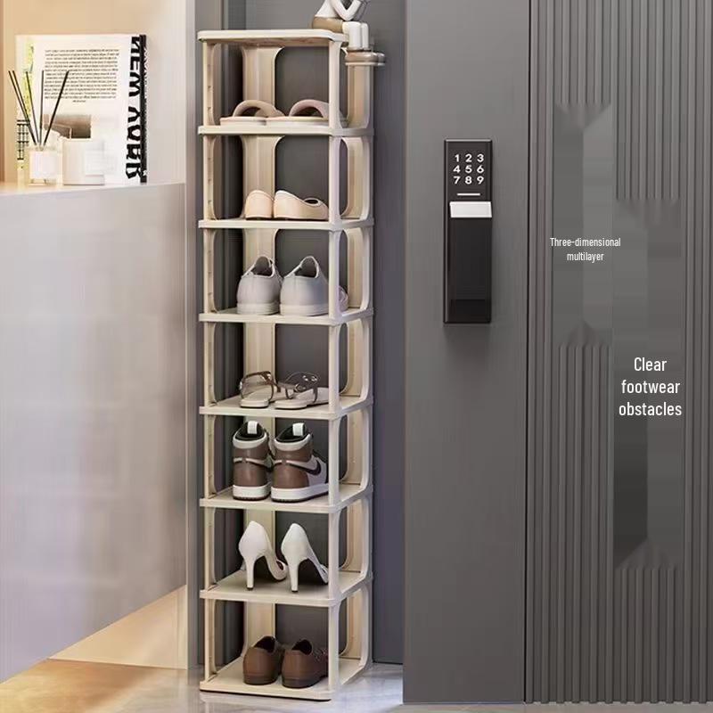 TikTok-Inspired Multi-Layer Plastic Shoe Rack: Space-Saving, Sturdy Shoe Cabinet for Doorways, Dorms, and Small Apartments