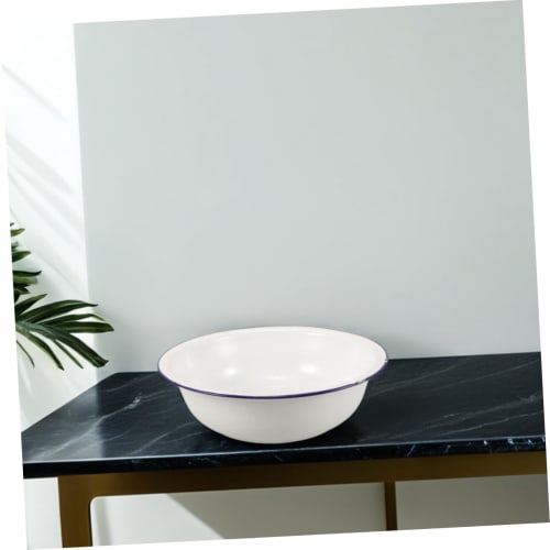 EXQUIMEUBLE Enamel Footbath, Portable Foot Bath, Enamel Bathtub, Wash Basin