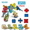 10PCS Transformation Number Robot Plaything Assembling Blocks Deformation Pocket Morphers Educational Action Figure Plaything for Children