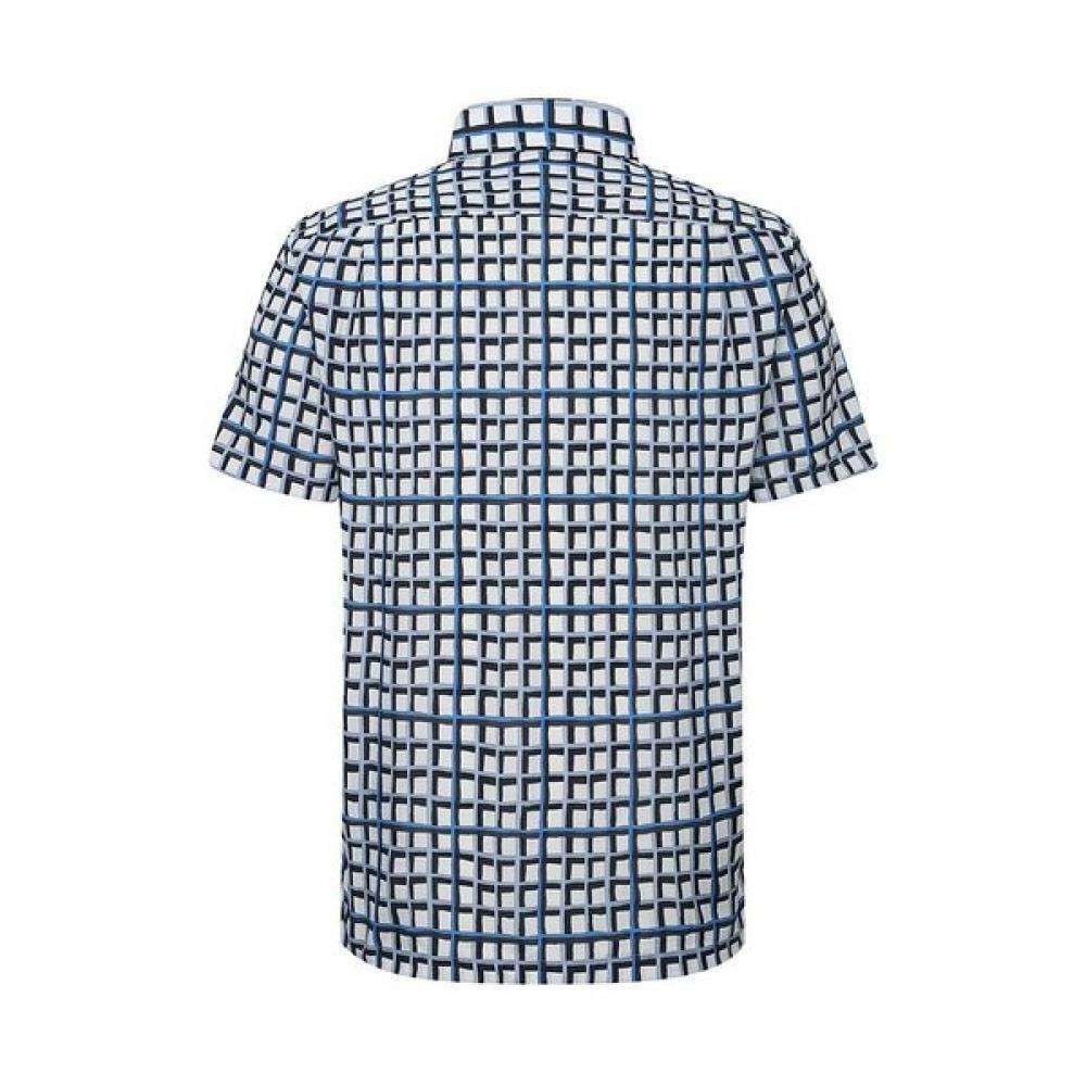 DakS Men S Fungy Linen Check Regular Fit Short Sleeve Shirt dmS1ShcS145b1