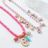 Imitation Pearl Bead Alloy Small Fish And Flower Geometric Pendant Double-Layer Necklace Set For Women Jewelry Gift