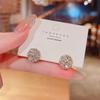 Japanese and Korean wind magnet earrings full of diamond earrings female, creative Internet celebrity without ear clips
