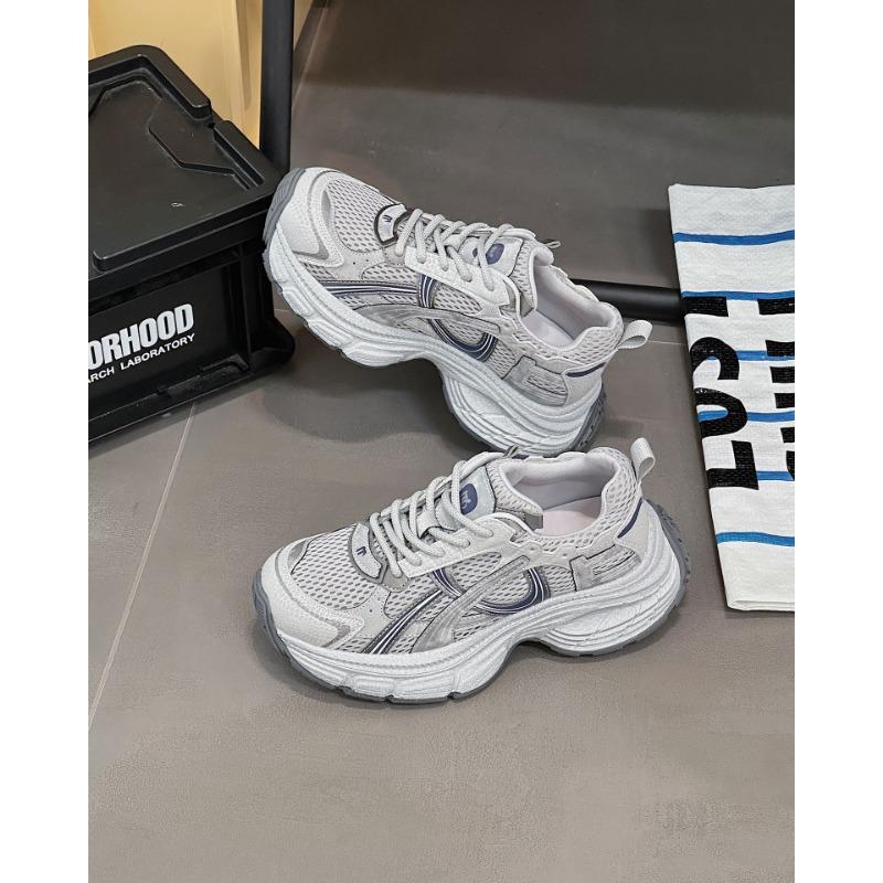 

Платформенные кроссовки «папины кроссовки» женские осенние новые сетчатые дышащие женские туфли повседневные универсальные кроссовки для бега ультралегкие спортивные туфли 35 серо голубой