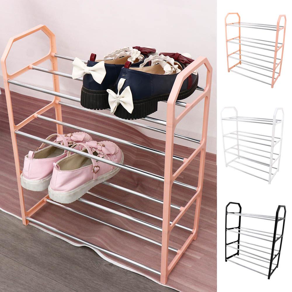 Trapezoid Assembly Shoe Rack Plastic Assembly Shoecase Simple 4 Tiers Shoe Cabinet  Dorm Room