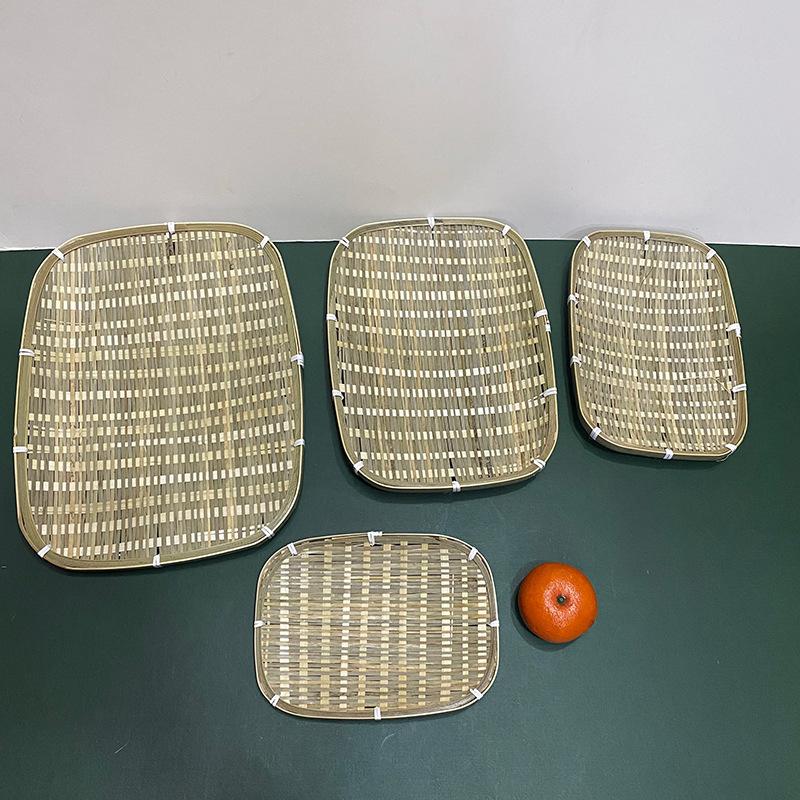 1Pc Handmade Woven Fruit Snack Basket Bamboo Basket for Outdoor Patio Garden Picnic Home Kitchen Dining Room Living Room Halloween Gift Christmas Gift