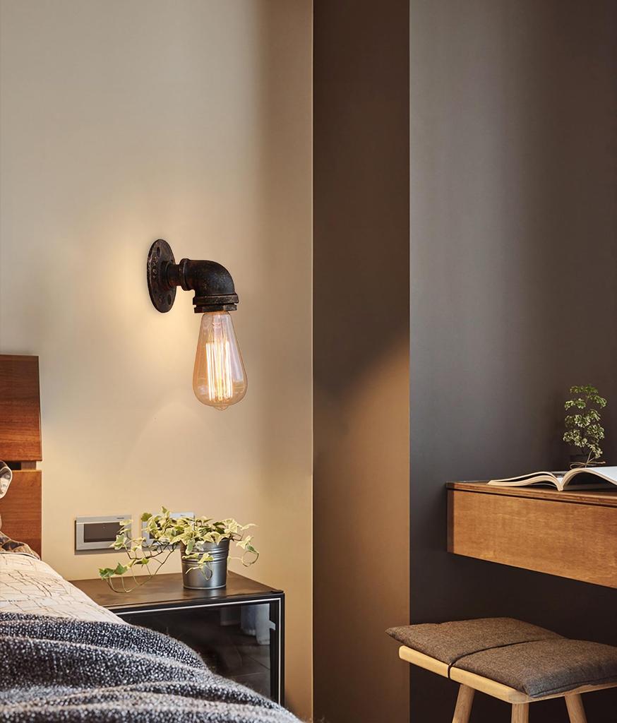 Chikazari Faucet-shaped Wall Lamp, Wall-mounted Lighting, Bracket Light, Industrial Rusty Vintage Pipe Wall Light, Stylish Bracket Light, Western Styl