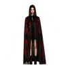 Stretchy Fit Blood Stained Cape Hooded Design Cosplay Costume Cloak  for Horror Dress Up