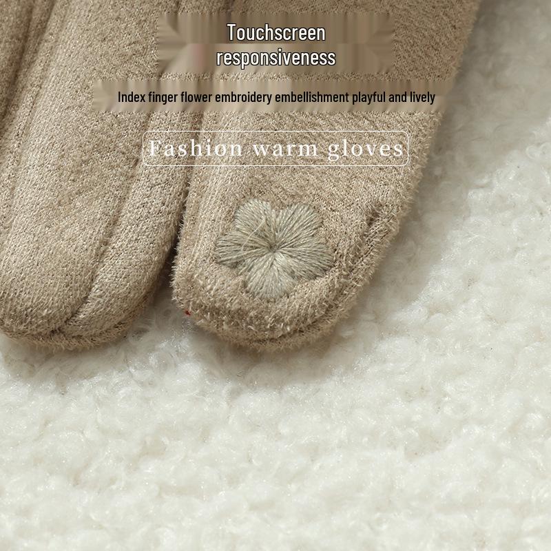 Women's Suede Winter Gloves: Warm, Fleece-Lined, and Windproof for Cycling and Driving