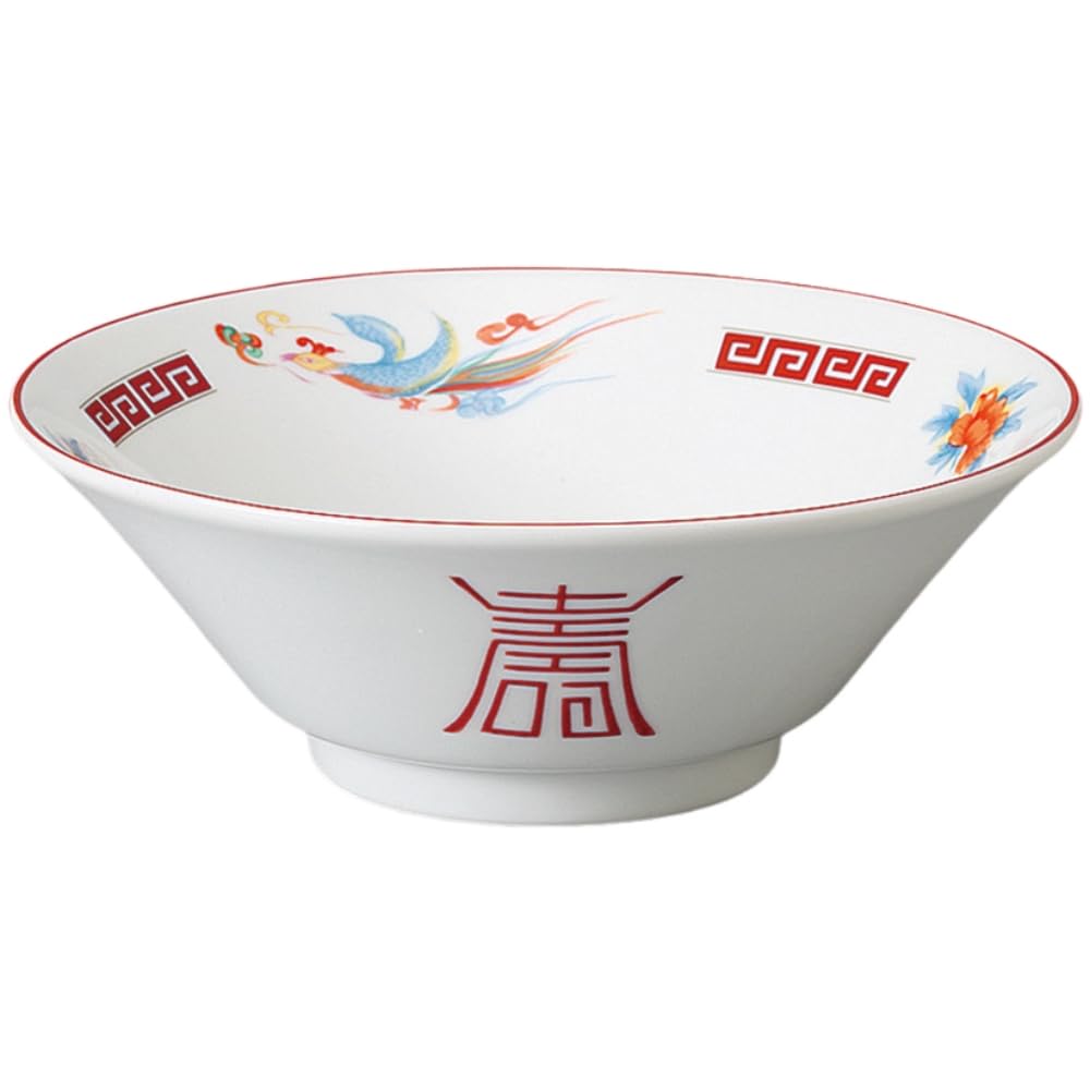 Ale-net Ramen Bowl, Ramen Bowl, Noodle Bowl, Transfer Phoenix Design, Kiritate, 6.8cm Bowl, Chinese Tableware, Mino Ware