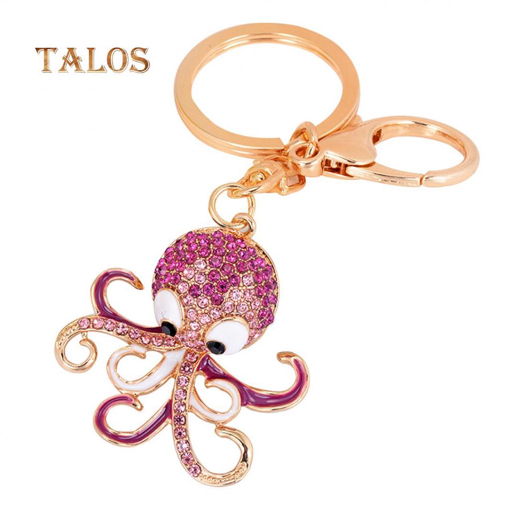 Lovely Cartoon Octopus Pendant Key Chain Keychain Ring Bag Purse Wallet Decor Suspension Trinket