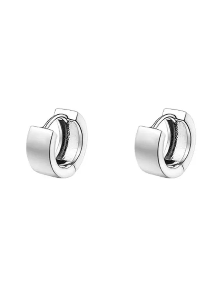 

Тенденция 2025 года Простые классические серьги-кольца Для женщин Панк Минимализм медного цвета Широкий гладкий дизайн серег-хагги Пирсинг Циркон 10mm