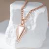 Fashion Glossy Pendant Necklaces For Women  Rose Gold Simple Triangle Pendant High Quality Daily Fine Jewelry