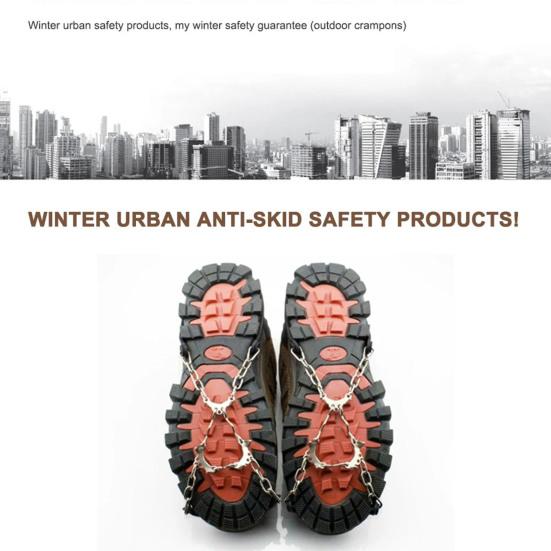 2 шт. Льодоступи для взуття, шипи для льоду, зчеплення, снігоступи, протиковзкі, 6 металевих шипів, легкі у використанні льодоступи для черевиків, взуття, пішого туризму, альпінізму, скелелазіння