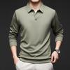 Men's Spring Autumn New Designer High End Brand Scissor Lapel Long Sleeve Polo Shirt Casual Lapel Comfort T-Shirt Men's Clothing
