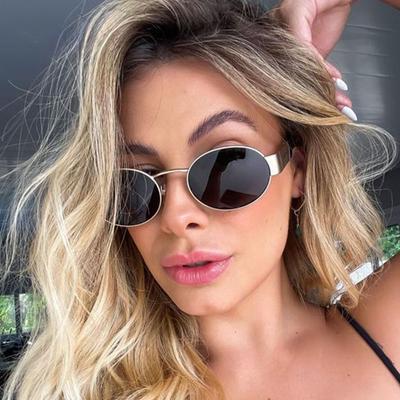 Retro Oval Small Box Sonnenbrille Metallrahmen Sonnenbrille Schutzbrille Autofahrerbrille nicht polarisierte Brille