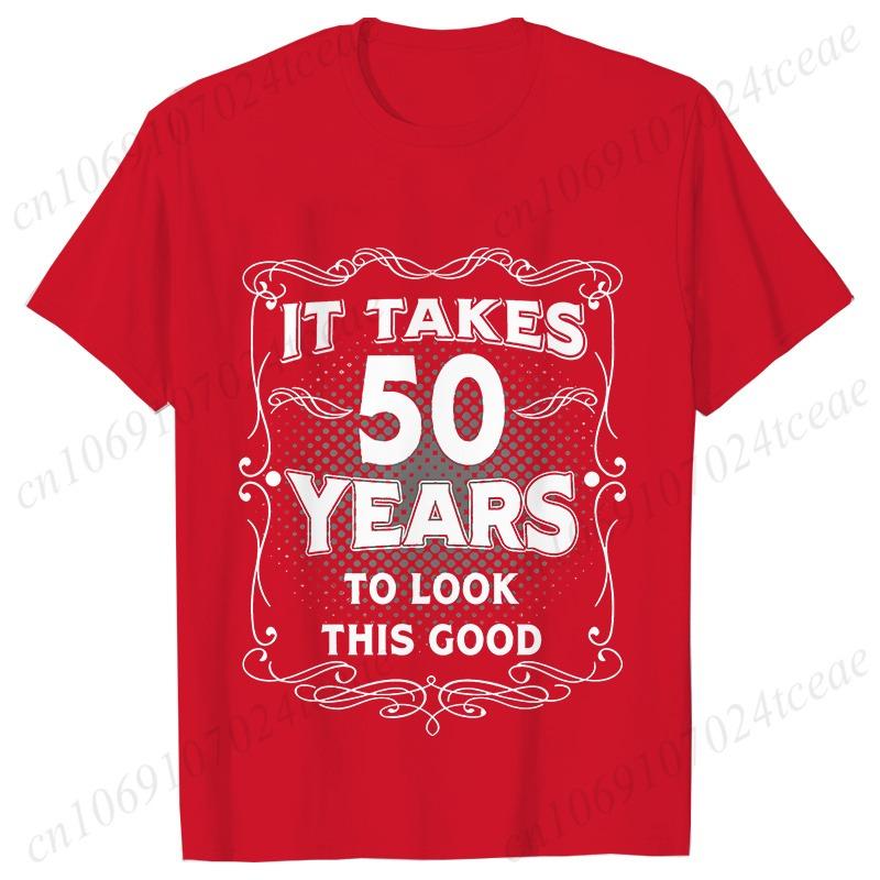 Summer Fashion Men's T-Shirt Funny 50th Birthday 3D Printed Short Sleeve Tops Unisex Casual Loose Oversize Outdoor Clothing