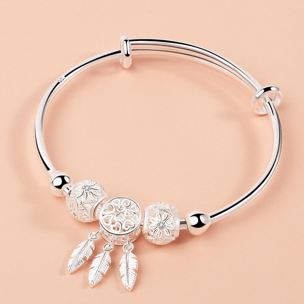 Dreamcatcher Leaf Tassel Bracelet For Women Three Lives Three Worlds Theme Fashion Jewelry Elegant Wrist Accessory