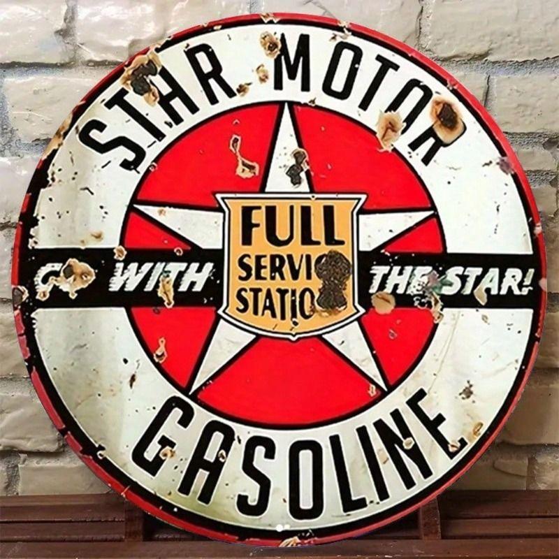 Retro Round Metal Panel for Living Room Bedroom Garage