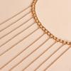 Layered Tassels Crossed Body Jewelry Gold Chest Chain For Women Music Festivals Nightclub Outings Bikini Accessories