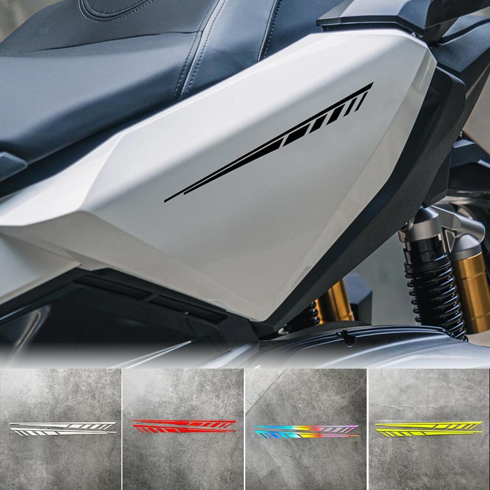 2Pcs Motorcycle Body Decal Waistline Side Skirt Stripe Graphics Removable Sticker for E-bike Fit