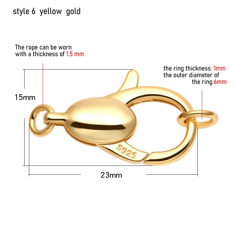 XD p2579 925 Sterling Silver Large Lobster Clasp Necklace Link Clasp Wallet Buckle Large Necklace Clasp