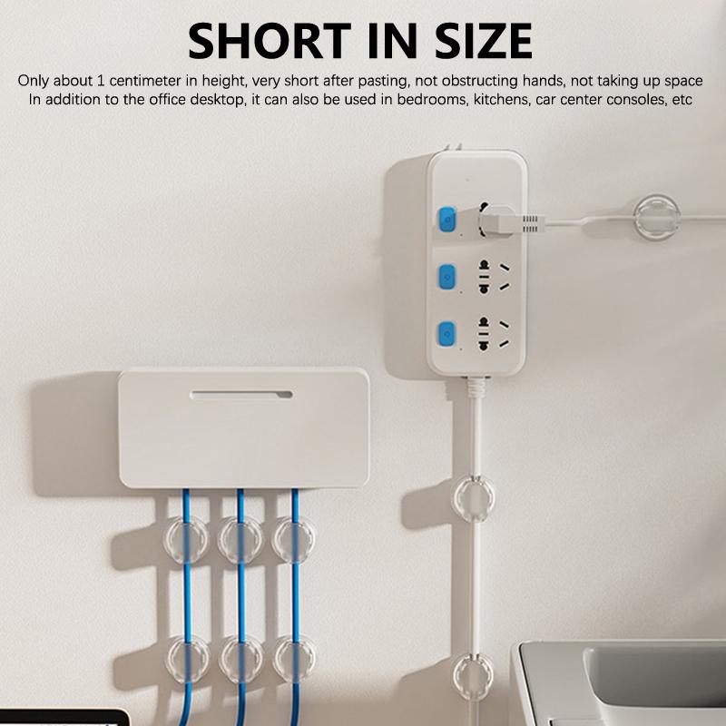 5Pcs Transparent Desktop Cable Organizer Holder Winder Clip Self-Adhesive Phone Data Cable Management Wire Cord For Home Office