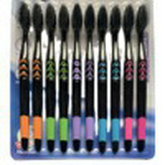 Small Moon Soft Bamboo Charcoal Toothbrush - Universal Family Pack for Adults, Men, and Women