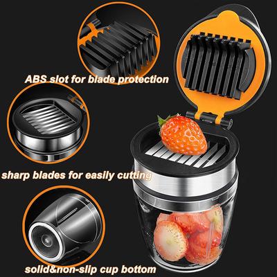 Strawberry Slicer Egg/Banana/Grape/Mushroom/Kiwi Chopper Stainless Steel Mini Fruit Slicer Cup Fruit Cutter Kitchen Gadget
