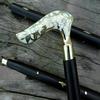 Antique Brass Flower Leaf Solid White Style Vintage Black Wooden Walking Stick Cane Gift for Men and Women
