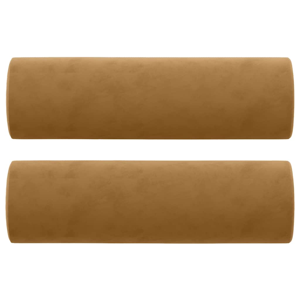 Vidaxl 2-Osobowa Sofa Z Poduszkami, Brązowa, 140 Cm, Aksamit