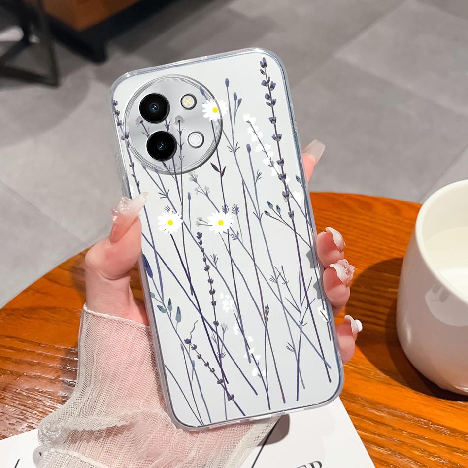 

Case For Vivo Y38 Y58 Y200i Y200T T3X 5G Simple Design Phone Cover Soft Transparent Silicone Shockproof Back Covers Funda Coque Vivo Y38