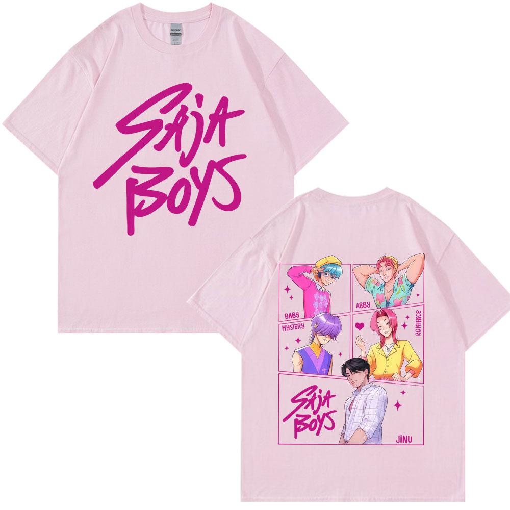 New Movie Anime KPop Demon Hunters Saja Boys Tshirt Men Women Trend Harajuku Cosplay T Shirt Loose Cozy Cotton Casual T Shirts