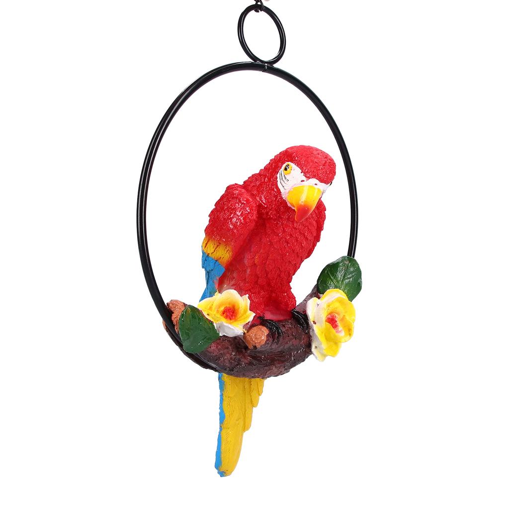 Ara Garten Anhänger Kunstharz Hängering Papageien Skulptur für Gehweg Hof Terrasse Rasen