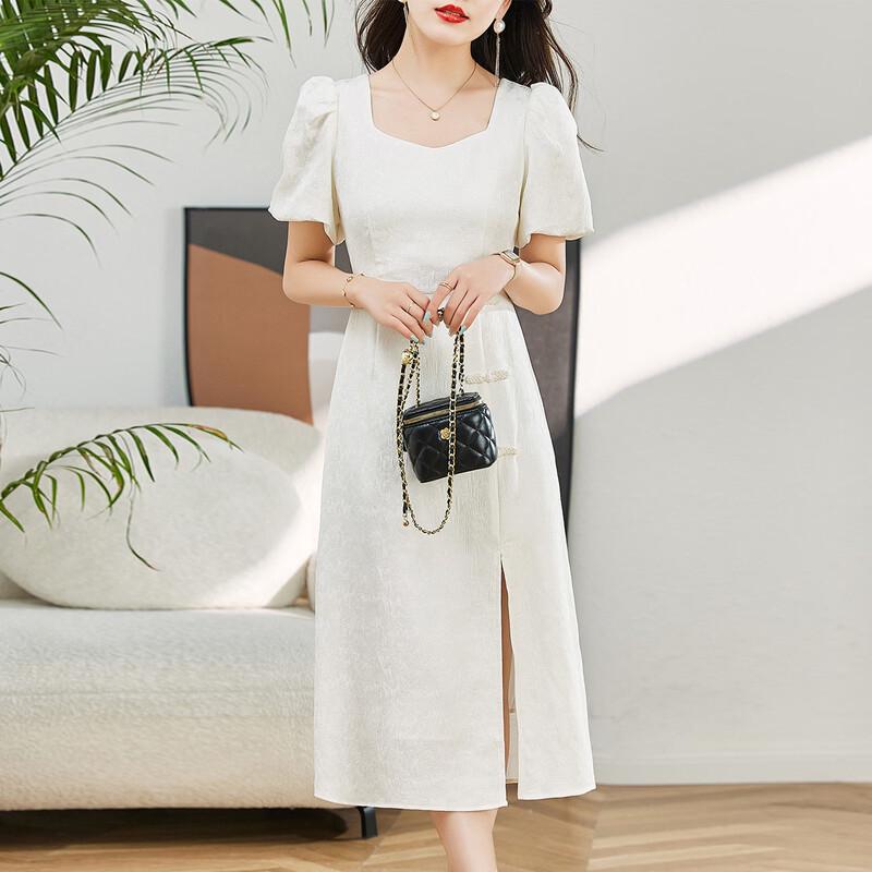 Elegant New Chinese Style Cheongsam Midi Dress L