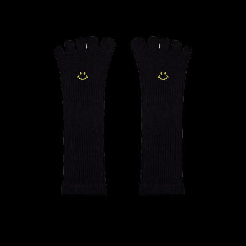yottoy Anti-Slip Smiling Face Yoga & Pilates Mid-Calf Socks for Women