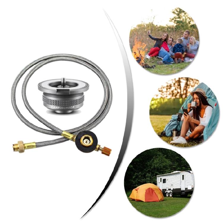 Outdoor Camp Stove Gas Adapter Split Stove Converter Butanes Gas Adapter Cooking Picnics Camping Equipment Accessory