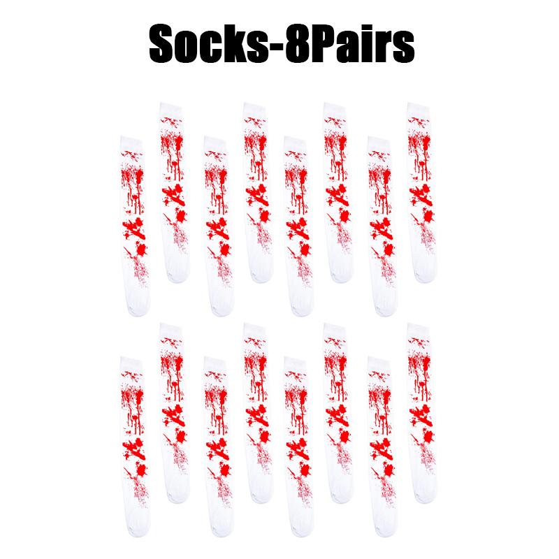 Halloween Cosplay Nurse Costume Socks Bloody High Stockings Women Stockings Blood Stained High Socks Halloween Over Knee Socks