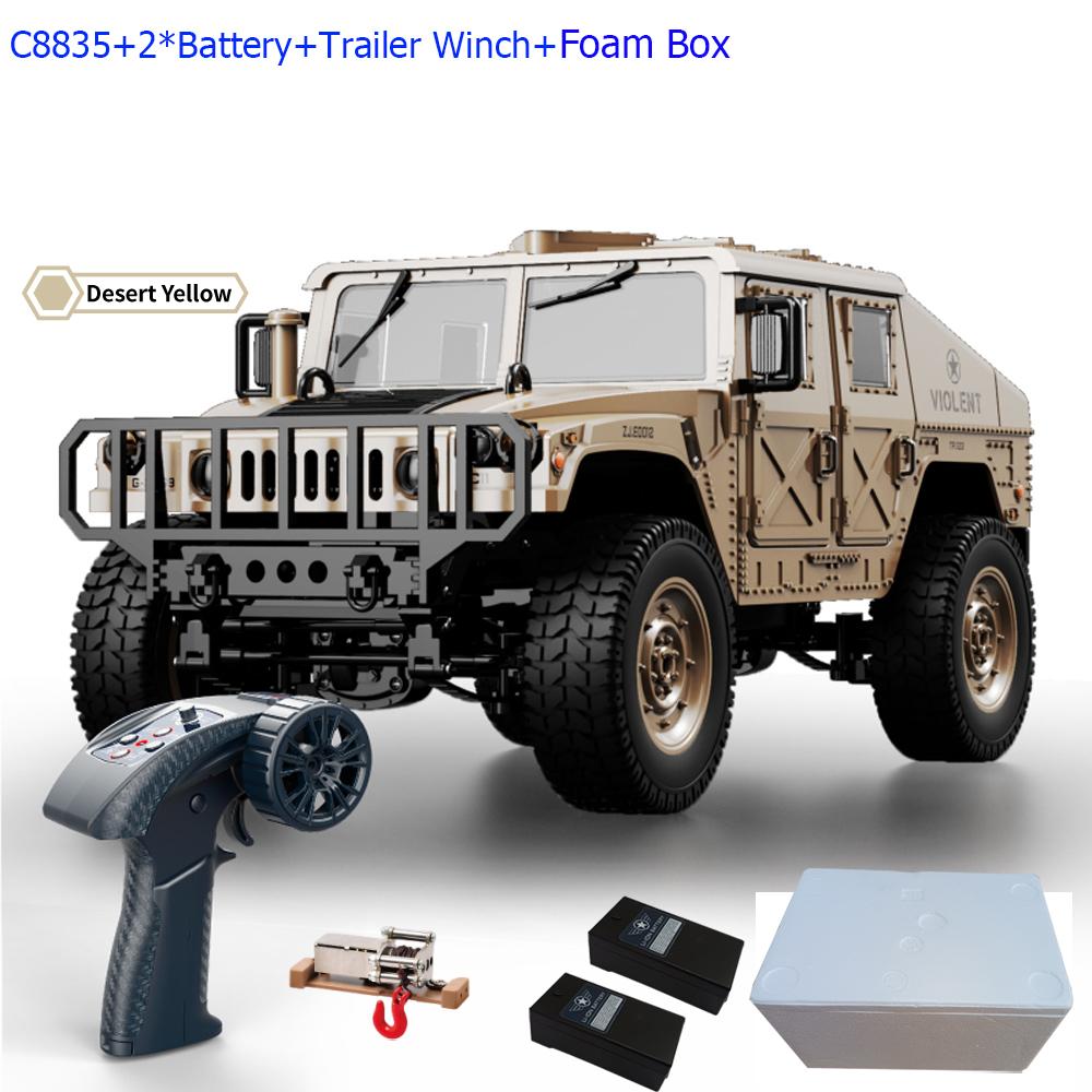 C8835 1:14 RC Car 2.4G Remote Control Car 4WD Off-road Climbing Simulation All-terrain RC Crawler Military Jeep JJRC RC Toys