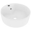 VidaXL Lavabo de Luxe avec Trop-plein Vasque à Poser de Toilette Lave-mains de Salle de Bain Salle Cosmétique Maison Blanc 147031