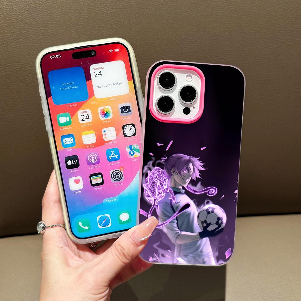 Blue Lock Reo Mikage Jelly Double layer Rose Red Mobile Phone Case for iPhone 17 16 15 14 13 12 11 Air Pro Max Plus Protective