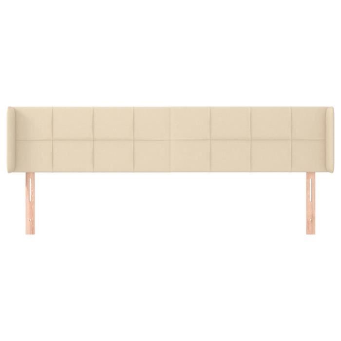 VidaXL Tête de lit avec oreilles Crème 203x16x78-88 cm Tissu3118795