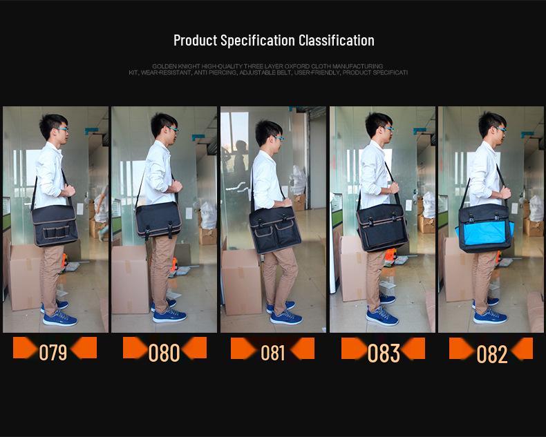 Oxford Canvas Electrician Tool Bag for Air Conditioner Repair - Large, Thickened, Single-Shoulder, Multifunctional Storage.