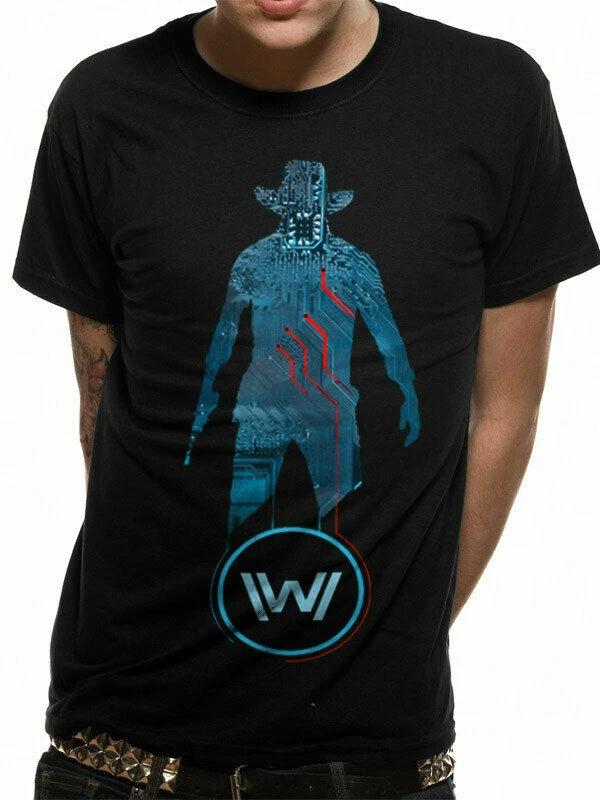 Mens T-shirt Westworld Blue Man Circuit 3XL