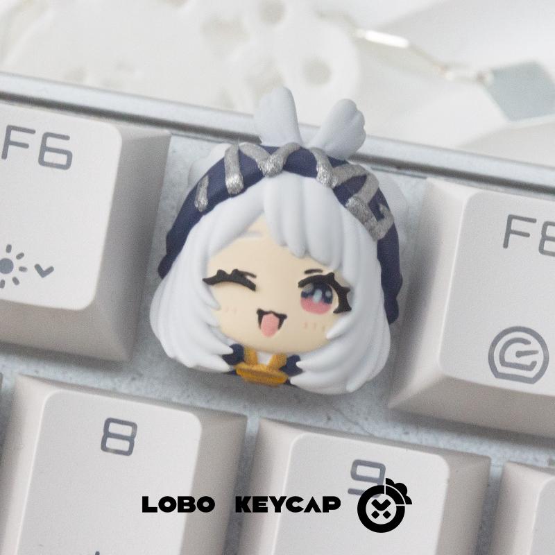 Lobo Keycap Genshin Impact Furina 3D Hars Artisan Keycap Handgemaakt Custom Anime Esc Mechanisch Toetsenbord Decoratie Verzamelen Cadeau